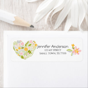 Étiquette Mignonne Printemps Pâques rose vert Vert Floral Ad