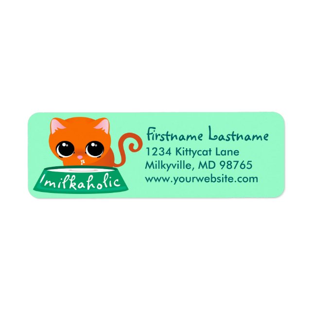 Étiquette Milkaholic Orange Kitty (Devant)