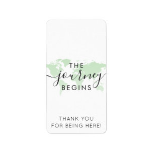 Étiquette Mini Barre de bonbons Wrap Vert Carte du monde thè