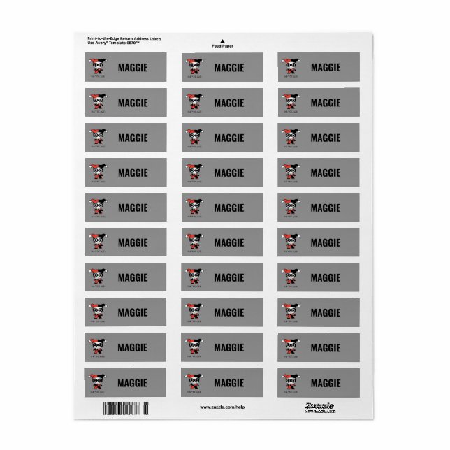 Étiquette Mini Harley Quinn Girls personnalisées (Feuille entière)