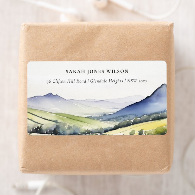 Étiquette Mini-Pays Printemps Floral Landscape Adresse (En situation)