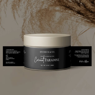 Étiquette minimal noir blanc cosmétique ingrédient