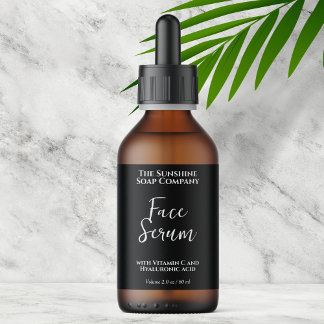 Étiquette minimale pour flacon compte-gouttes noir