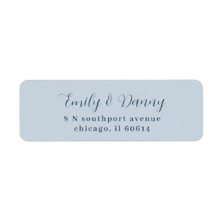 Étiquette Minimalist Pastel Blue Elegant Mariage Adresse