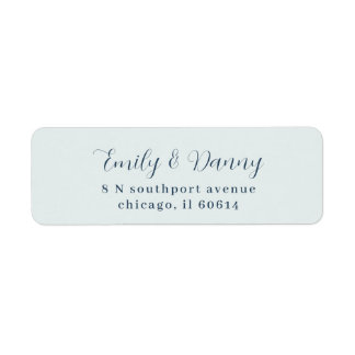Étiquette Minimalist Pastel Blue Elegant Mariage Adresse