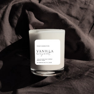 Étiquette minimaliste à bougie blanche