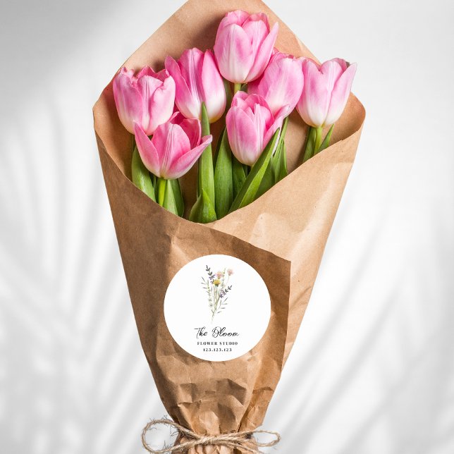 Étiquette minimaliste de bouquet fleuriste (Créateur téléchargé)