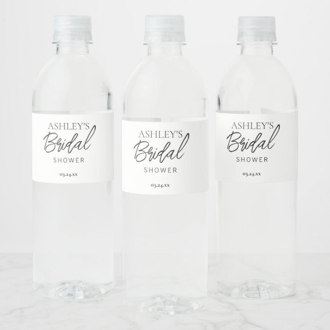 Étiquette minimaliste de bouteille d'eau nuptiale  (Bouteilles)