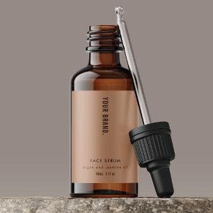 Étiquette minimaliste de bouteilles de 2 oz en bei