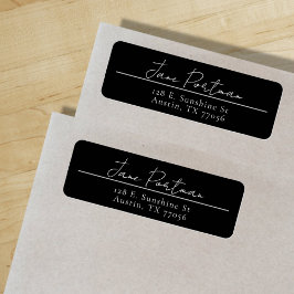 Étiquette minimaliste moderne d'adresse de retour 