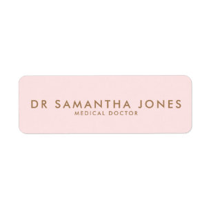 Étiquette Minimaliste Moderne Docteur Professionnel Rose