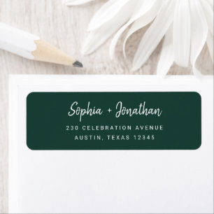Étiquette Minimaliste moderne Emerald Green Adresse de ret