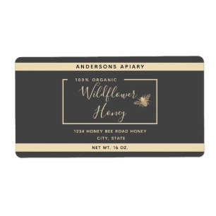 Étiquette Minimaliste moderne miel d'abeille à miel pot Clas