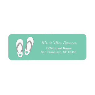 Étiquette Mint green beach slippers Retourner l'adresse Étiq
