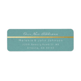 Étiquette Mint Green Kraft Blanc Nouvelle adresse RSVP