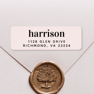 Étiquette Minuscule Monogramme rose Adresse de retour