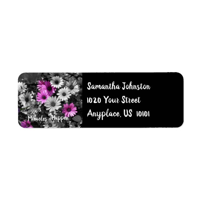 Étiquette Miracles Happen Daisy Inspiration Adresse (Devant)