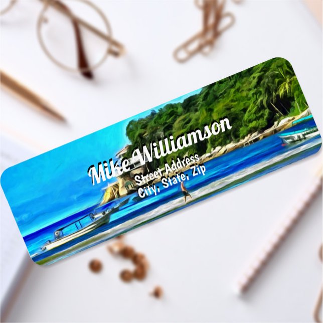 Étiquette Mismaloya Fishing Boats 0346 Adresse (Créateur téléchargé)