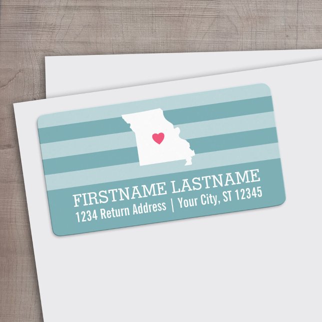 Étiquette Missouri Home State City Map Adresse de retour per (Custom Address Label)