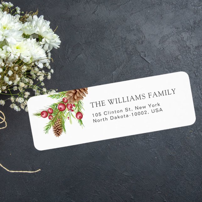 Étiquette Mistletoe de Noël Nom de famille personnalisé (Créateur téléchargé)