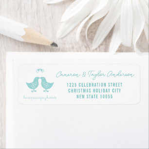 Étiquette Mistletoe Kissing Chicks Adresse du Mariage de vac