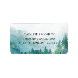 Étiquette Misty Green and White Rustic Woodland Adresse
