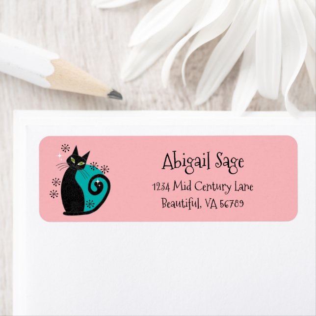 Étiquette Mmilieu du siècle moderne Atomique Chat Retro Adre (En situation)