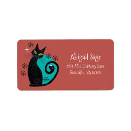 Étiquette Mmilieu du siècle moderne Atomique Chat Retro Adre