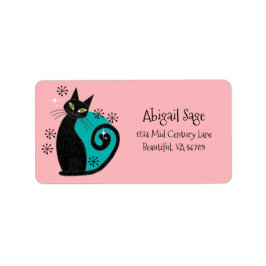 Étiquette Mmilieu du siècle moderne Atomique Chat Retro Adre