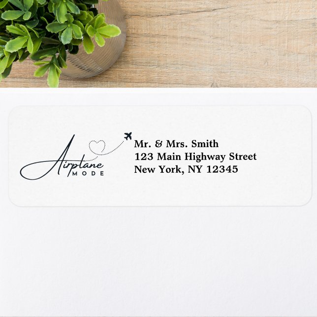 Étiquette Mode avion, Voyage, Script minimal, Aviation (Créateur téléchargé)