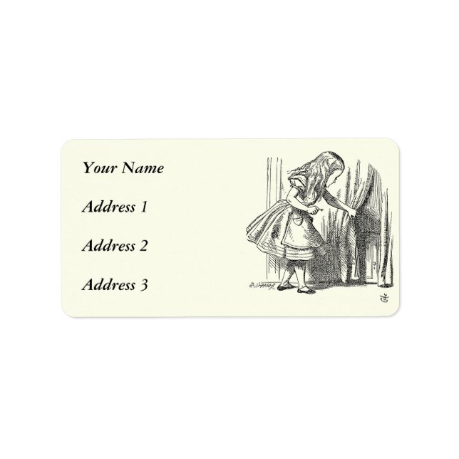 Étiquette Modèle Alice à la recherche de la porte (Devant)