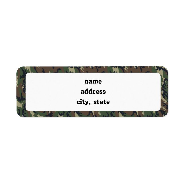Étiquette Modèle Arrière - plan de Woodland Camouflage (Devant)