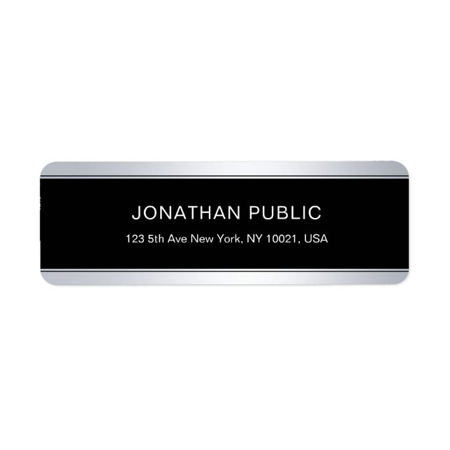Étiquette Modèle Arrière - plan moderne moderne moderne Blac (Devant)