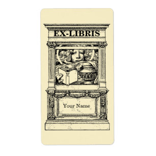 Étiquette Modèle de cadre à colonnes classiques Ex Libris