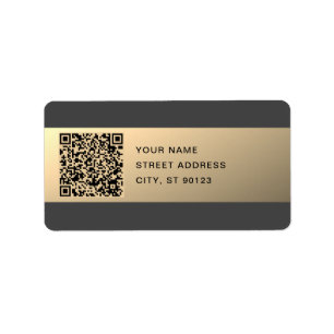 Étiquette Modèle de code QR immédiatement modifiable Or Fa
