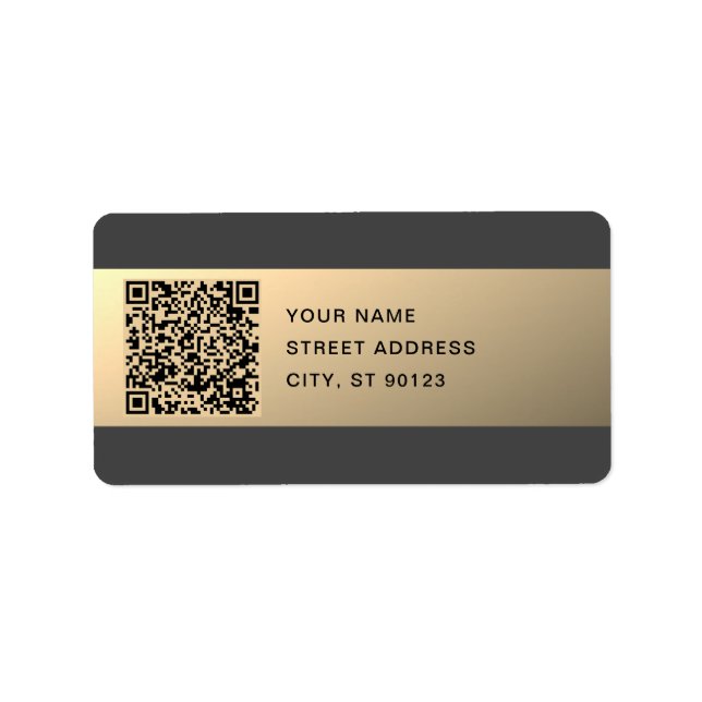 Étiquette Modèle de code QR immédiatement modifiable | Or Fa (Devant)