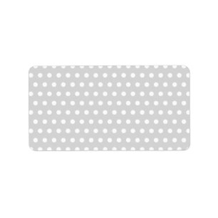 Étiquette Modèle de point gris-clair et blanc de polka
