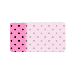 Étiquette Modèle de point rose et noir de polka