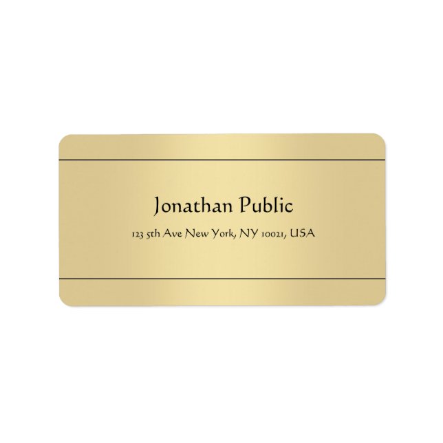 Étiquette Modèle de style doré tapé calligraphique chic clas (Devant)