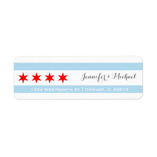 Étiquette Modèle du drapeau de Chicago | Red Star | Bleu