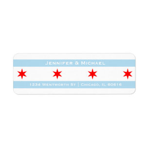 Étiquette Modèle du drapeau de Chicago Red Stars Bleu