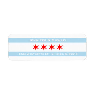 Étiquette Modèle du drapeau de Chicago Red Stars Bleu
