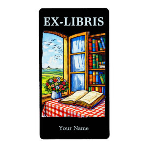 Étiquette Modèle Ex Libris de plaque de livre de couleur de