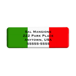 Étiquette Modèle italien d'étiquette de adresse de retour de