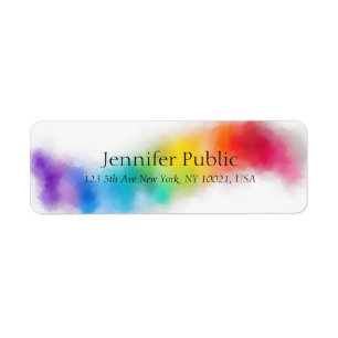 Étiquette Modèle moderne du Colorful Abstract Rainbow Colors