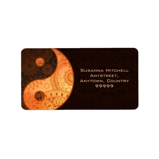 Étiquette Modèle Yin Yang Gold (Devant)