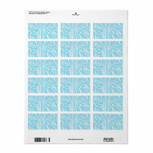 Étiquette Modèle Zèbre Bleu