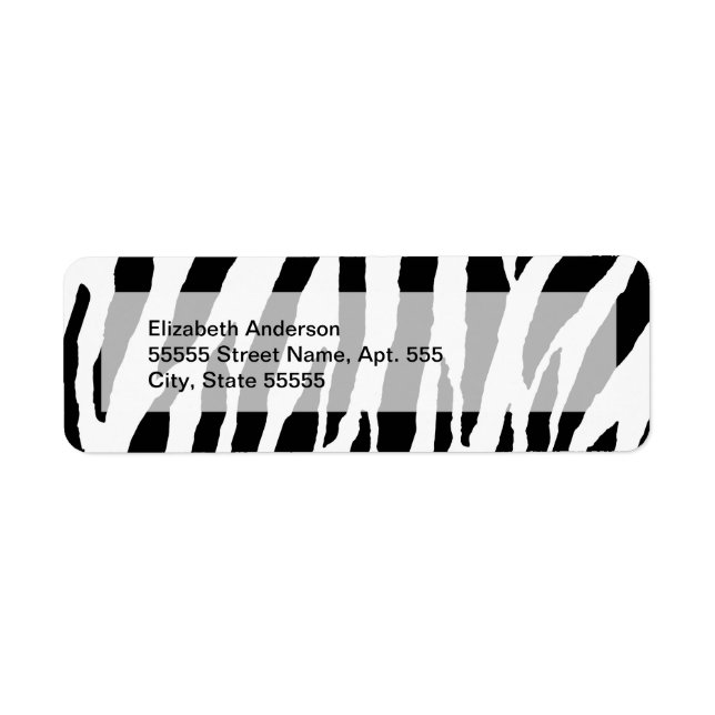 Étiquette Modèle Zèbre Noir Et Blanc tendance (Devant)