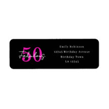Modern 50th Birthday 50 and Fabulous Address