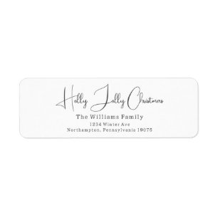 Étiquette Modern Boho Holly Jolly Christmas Adresse de retou